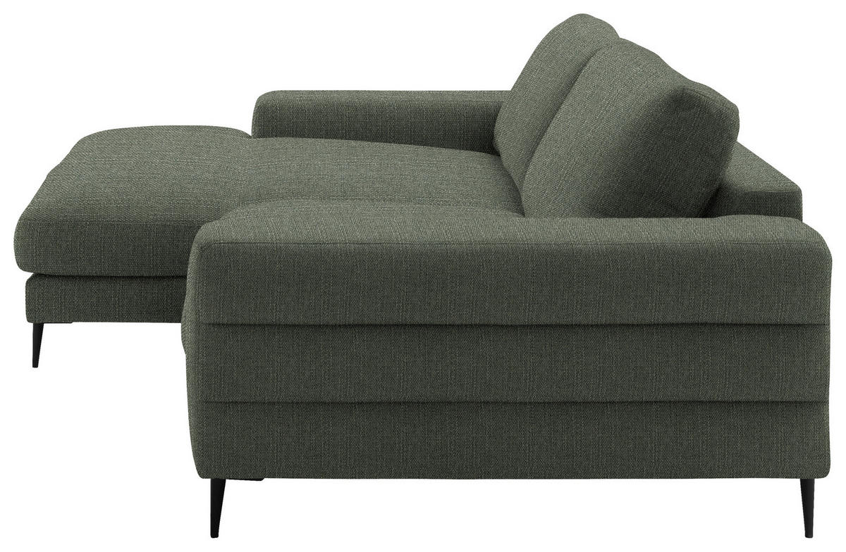 ECKSOFA in Flachgewebe Grün  - Schwarz/Grün, Design, Textil/Metall (177/253cm) - Dieter Knoll