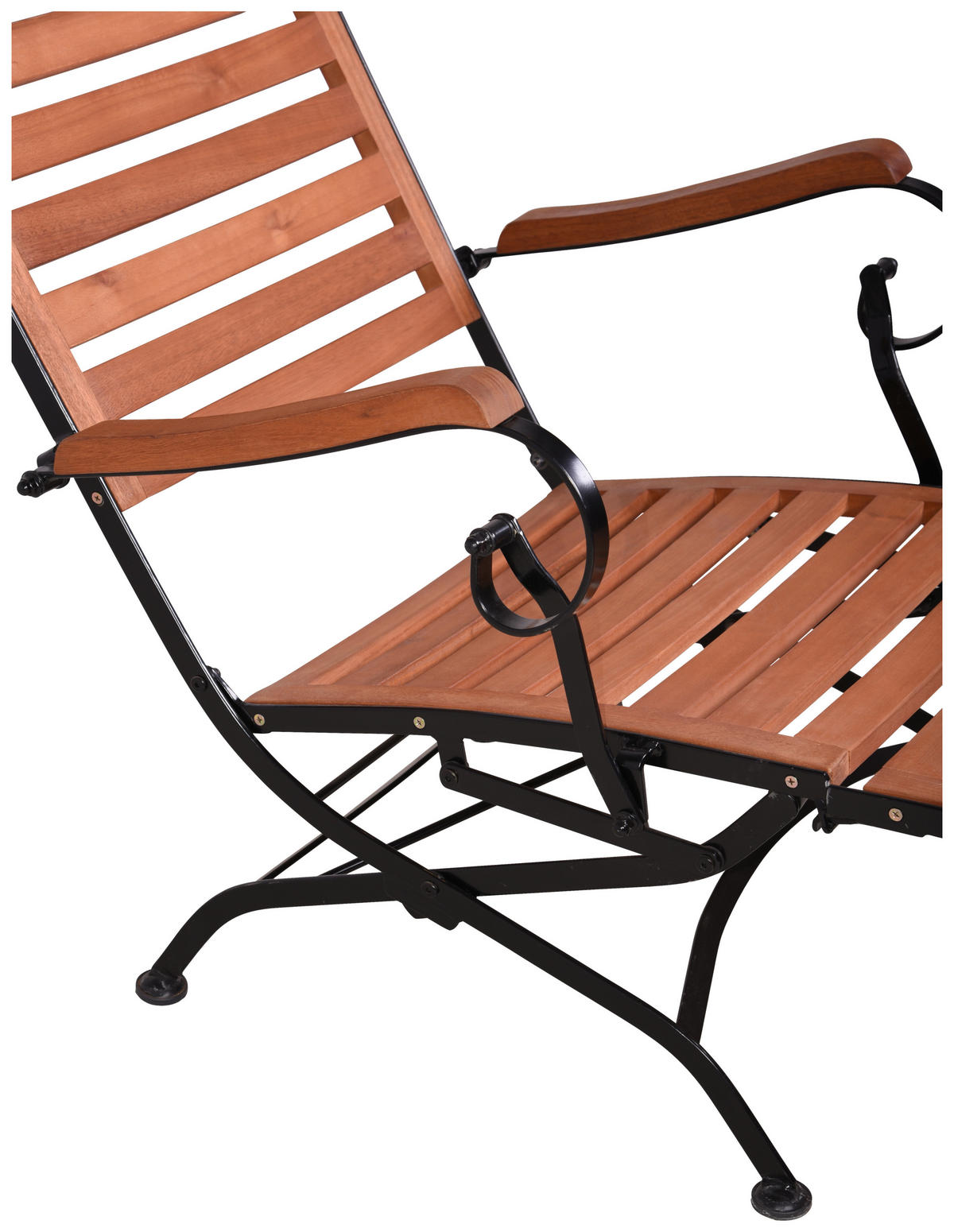 DECKCHAIR 62/89/136 cm Eukalyptusholz  - Schwarz/Braun, MODERN, Holz/Metall (62/89/136cm) - Gardenson