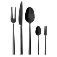 BESTECKSET ROCK 60-teilig Edelstahl  - Schwarz, Basics, Metall - Sambonet