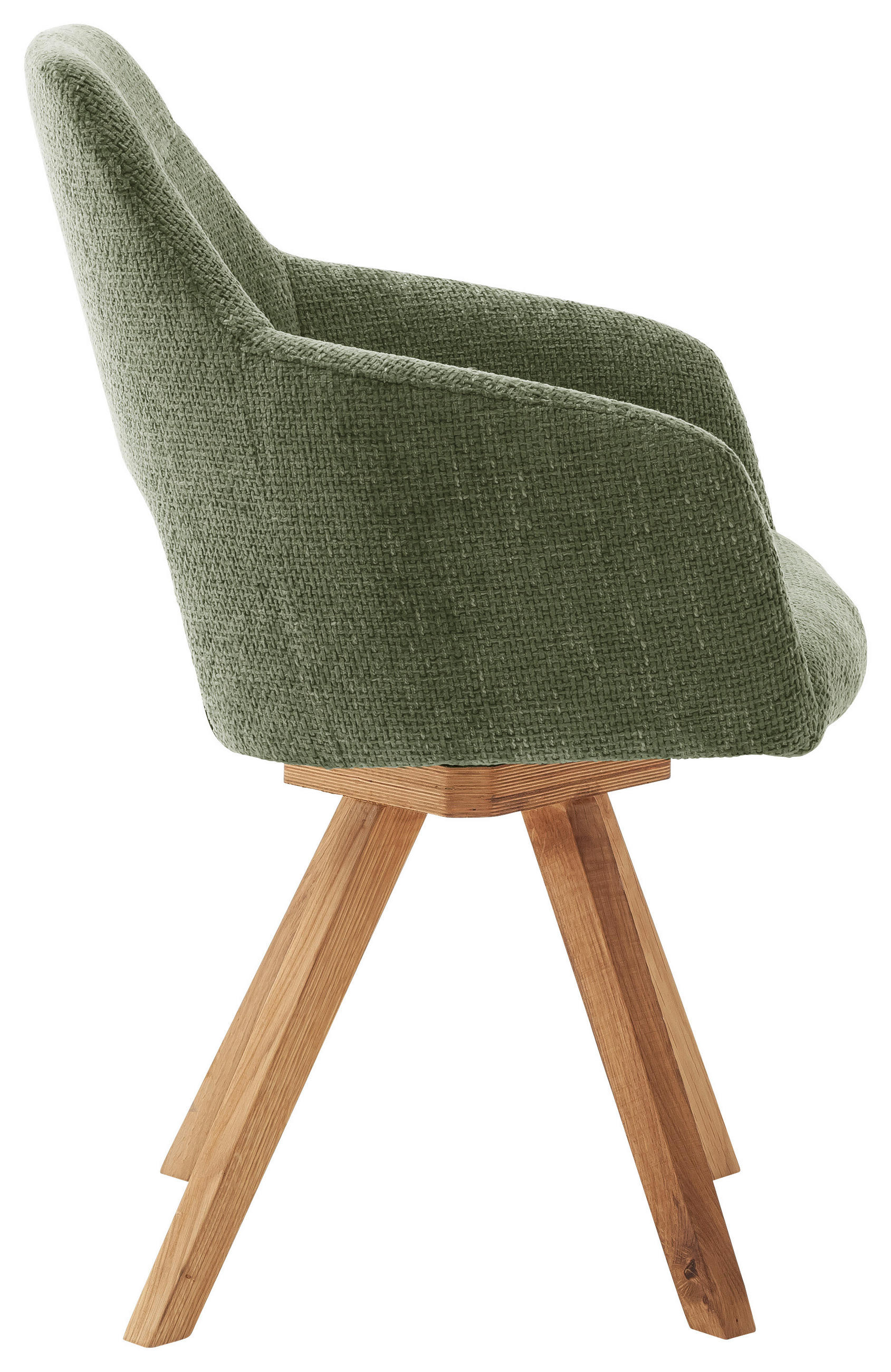 ARMLEHNSTUHL  in Webstoff  - Wildeiche/Olivgrün, KONVENTIONELL, Holz/Textil (57/84/57cm) - Voleo