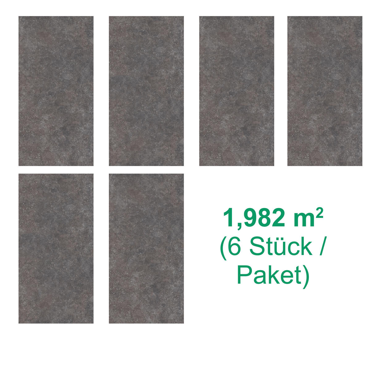 DESIGNBODEN Large  per  m² - Grau, Basics, Kunststoff (81.28/40.64/0.75cm)