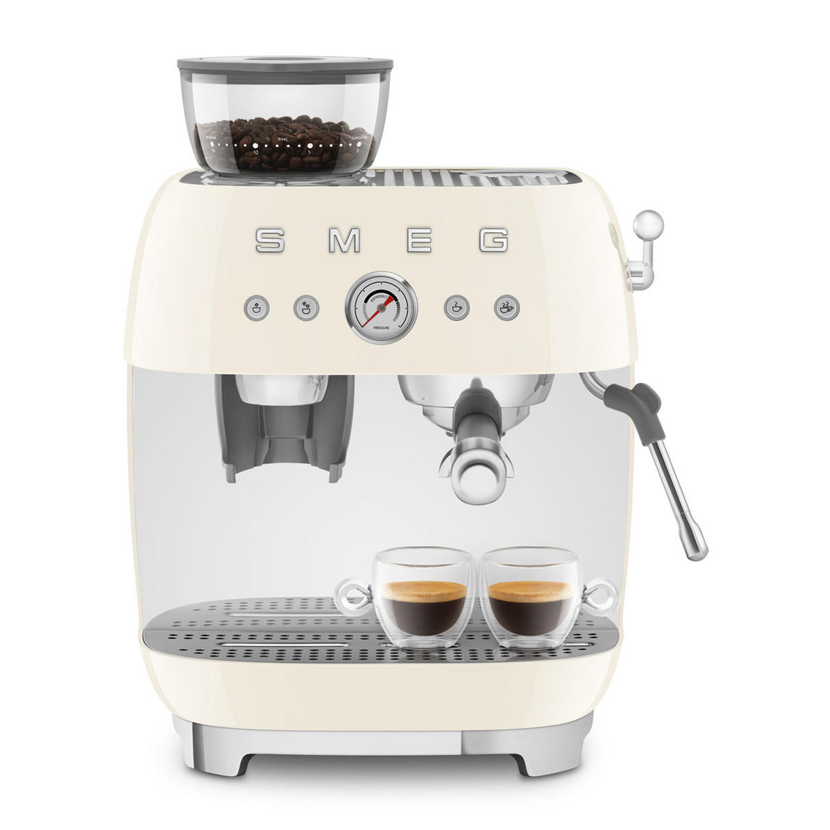 ESPRESSOMASCHINE  - Creme, Basics, Kunststoff/Metall (33,4/44,3/43cm) - SMEG