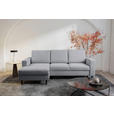 ECKSOFA  in Struktur Hellgrau  - Hellgrau/Schwarz, MODERN, Holz/Kunststoff (145/230cm) - Carryhome