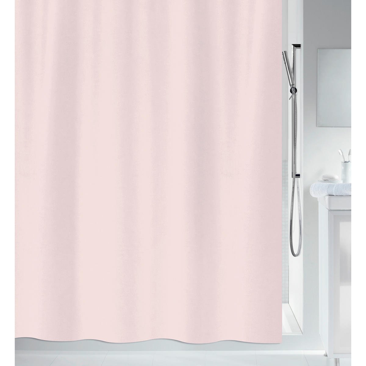 DUSCHVORHANG PRIMO 180/200 cm  - Rosa, Basics, Textil (180/200cm) - Spirella
