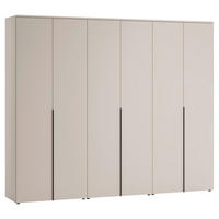 DREHTÜRENSCHRANK 270/225/52 cm,  in Kaschmir, 6-türig  - Kaschmir/Schwarz, MODERN, Holzwerkstoff/Kunststoff (270/225/52cm) - MID.YOU