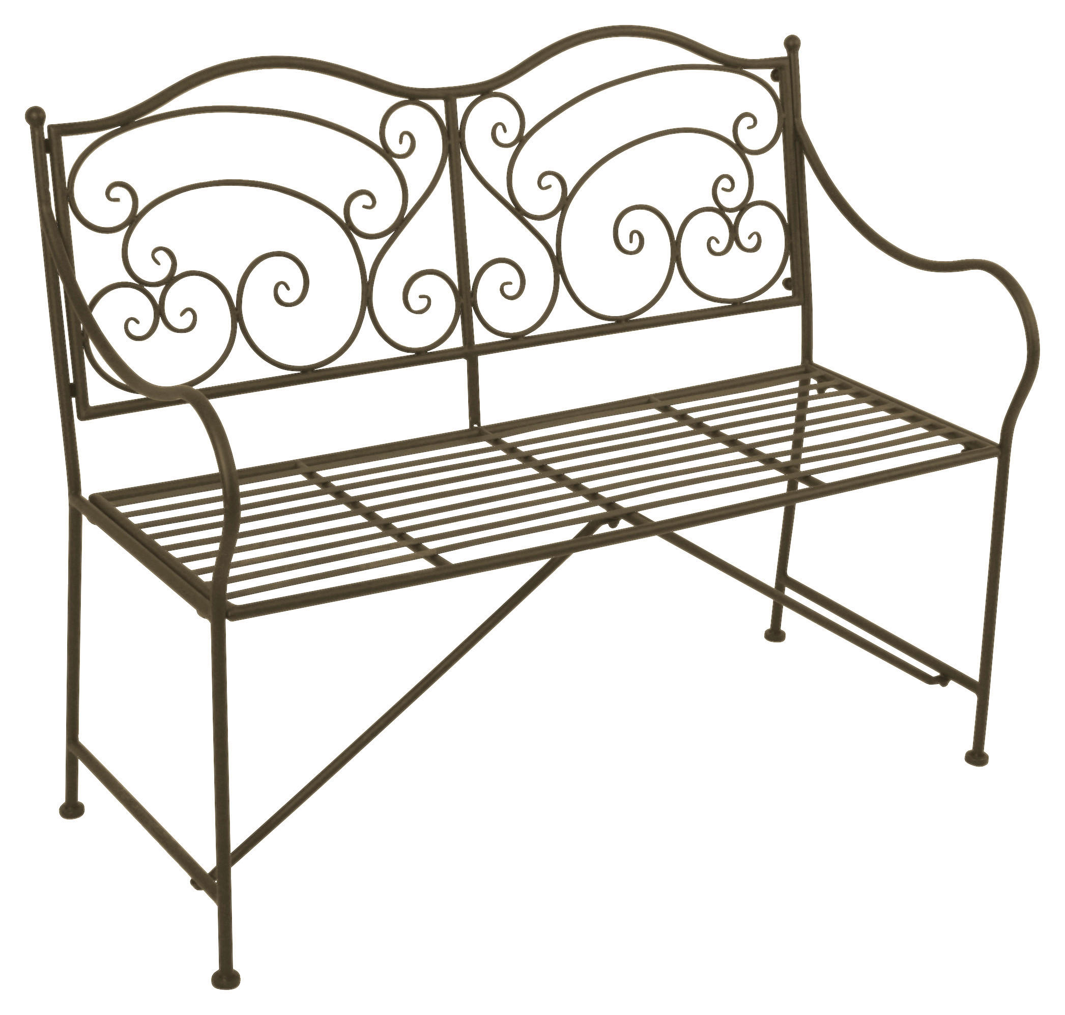 Gartenbank Stahl 2-sitzer Vesuv Mit Rückenlehne