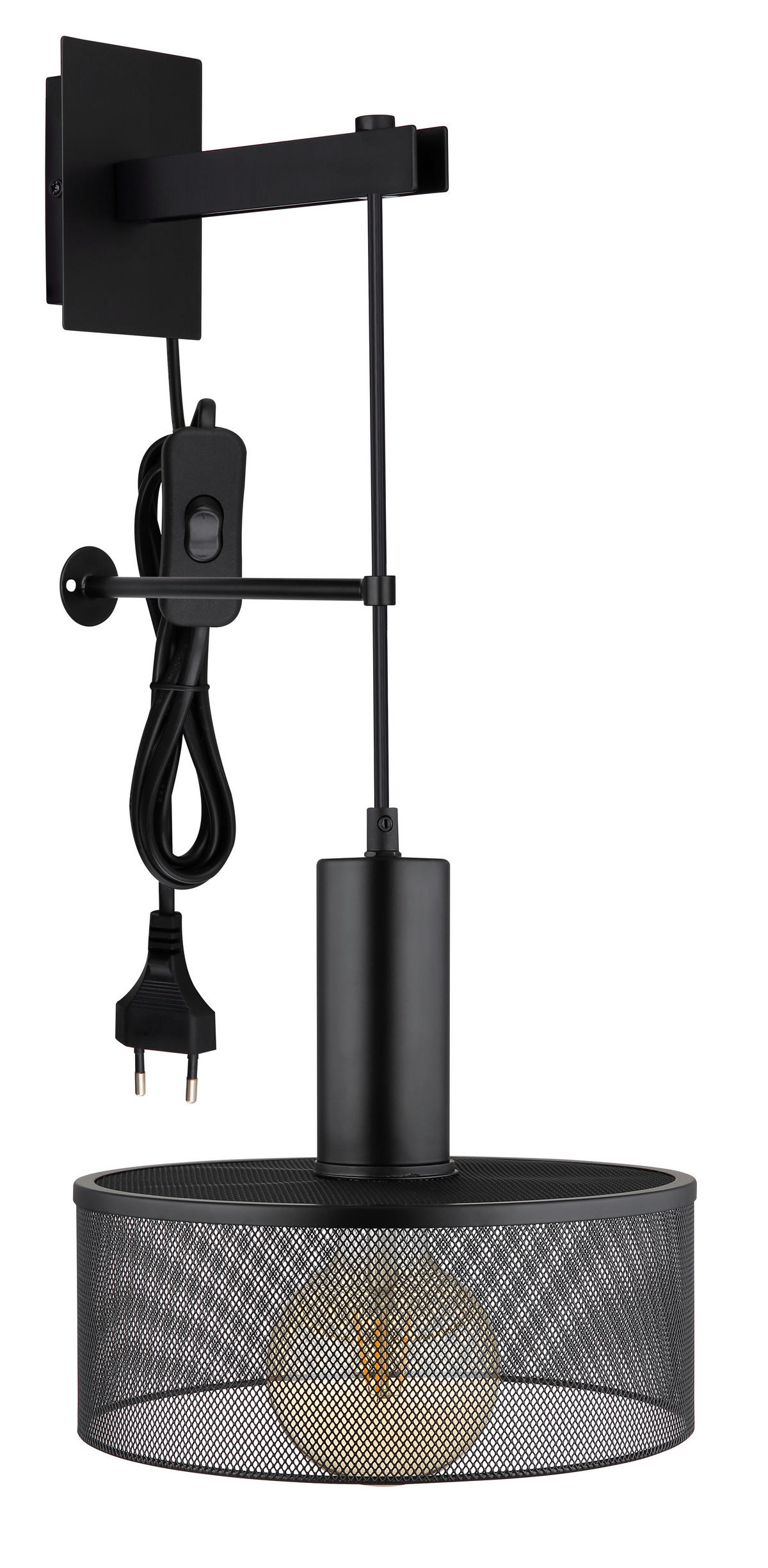 WANDLEUCHTE - Schwarz, Design, Metall (25/29,5/57cm) - Globo