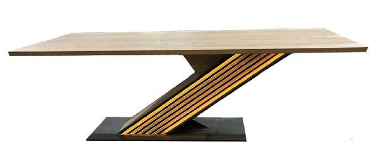 ESSTISCH in Holz, Metall 190/95/76 cm   - Eichefarben/Anthrazit, Design, Holz/Metall (190/95/76cm) - Johann Jakob
