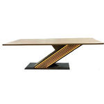 ESSTISCH 190/95/76 cm Echtholz  Holz, Metall in verschiedenen Größen erhältlich, in verschiedenen Holzarten erhältlich rechteckig Anthrazit, Eichefarben  - Eichefarben/Anthrazit, Design, Holz/Metall (190/95/76cm) - Johann Jakob