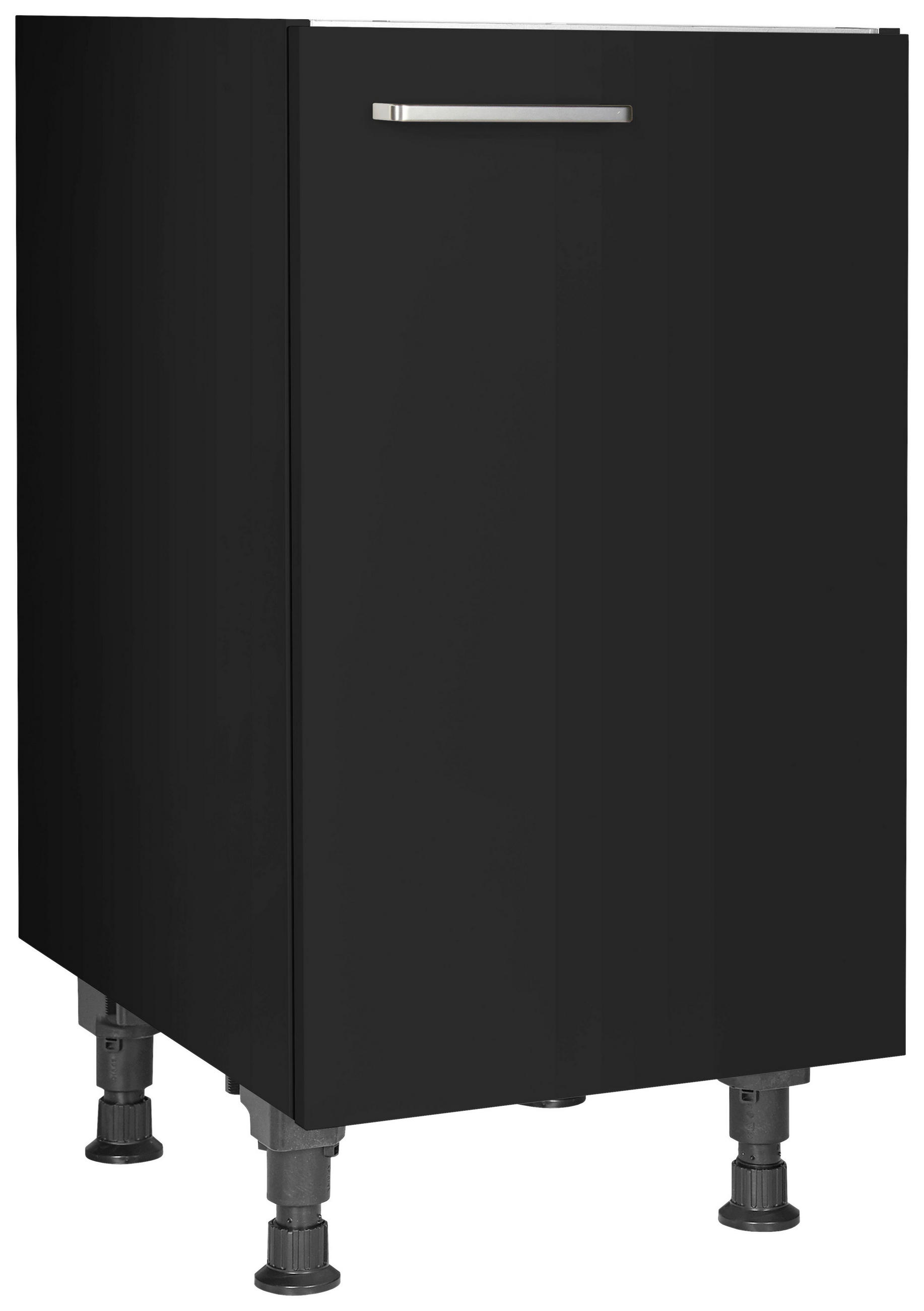 SPÜLENUNTERSCHRANK 45/87/56 cm  in Schwarz  - Edelstahlfarben/Schwarz, MODERN, Holzwerkstoff/Metall (45/87/56cm) - Nobilia