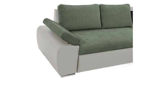 ECKSOFA  in Flachgewebe Weiß, Olivgrün  271/175 cm  - Weiß/Olivgrün, Design, Kunststoff/Textil (271/175cm) - Xora