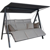 HOLLYWOODSCHAUKEL 210/160/145 cm  - Sandfarben/Dunkelgrau, Basics, Textil/Metall (210/160/145cm) - Boxxx