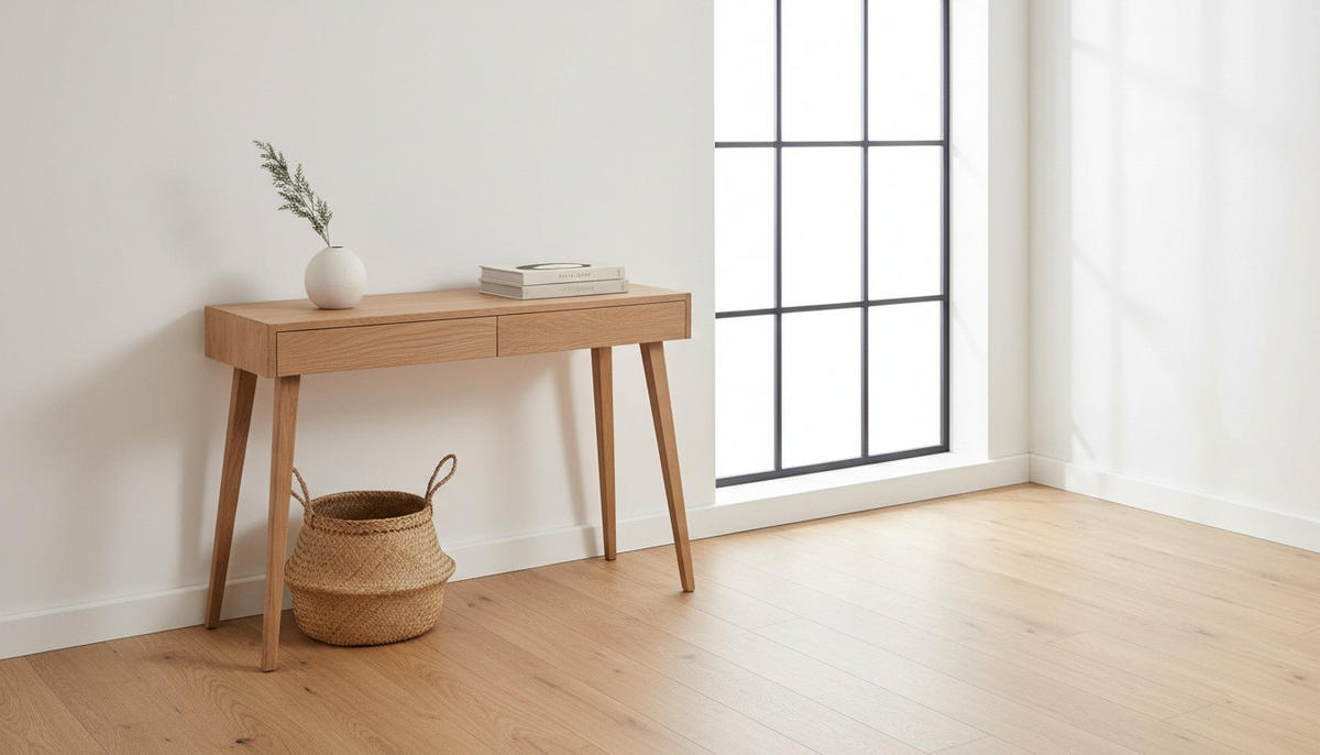 KONSOLENTISCH Rumba Wildeiche massiv Wildeiche  - Wildeiche, Design, Holz (110/40/75cm) - Linea Natura