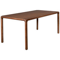 JEDILNA MIZA, furnirano oreh barva oreha  - barva oreha, Basics, leseni material/les (220/90/75cm) - Zuiver