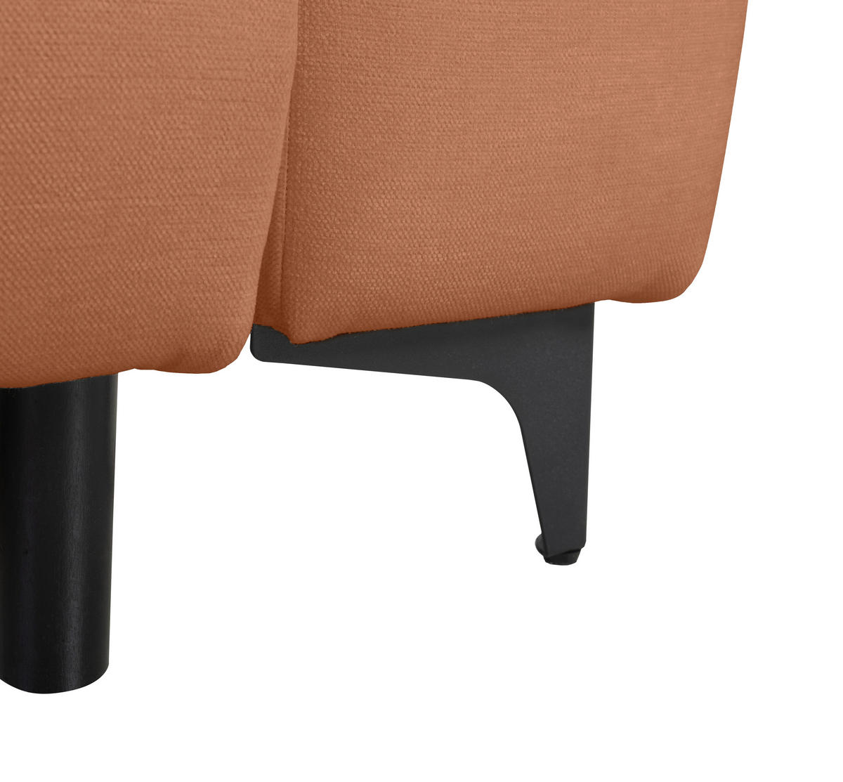 ECKSOFA Moli Rostfarben  - Rostfarben/Schwarz, Design, Textil/Metall (236/148cm) - MID.YOU