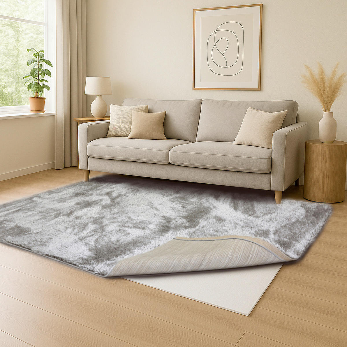 WEBTEPPICH 120/180 cm Paulie Silberfarben rechteckig  - Silberfarben, Basics, Textil (120/180cm) - Astra