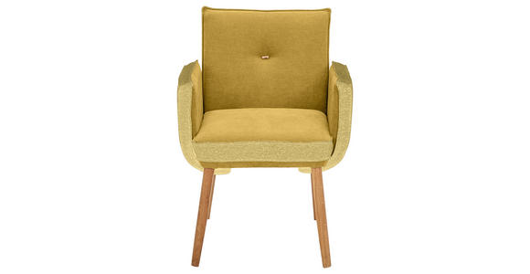 ARMLEHNSTUHL in Webstoff, Mikrofaser - Eichefarben/Gelb, Design, Holz/Textil (67/86/67cm) - Linea Natura