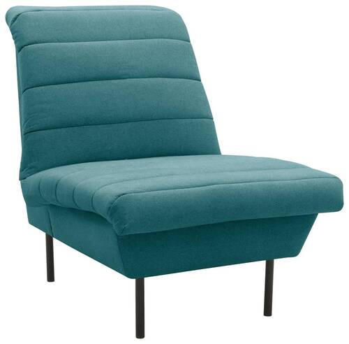 SESSEL in Flachgewebe Petrol - Petrol/Schwarz, Design, Textil/Metall (72/92/103cm) - LOOKS by W.Joop