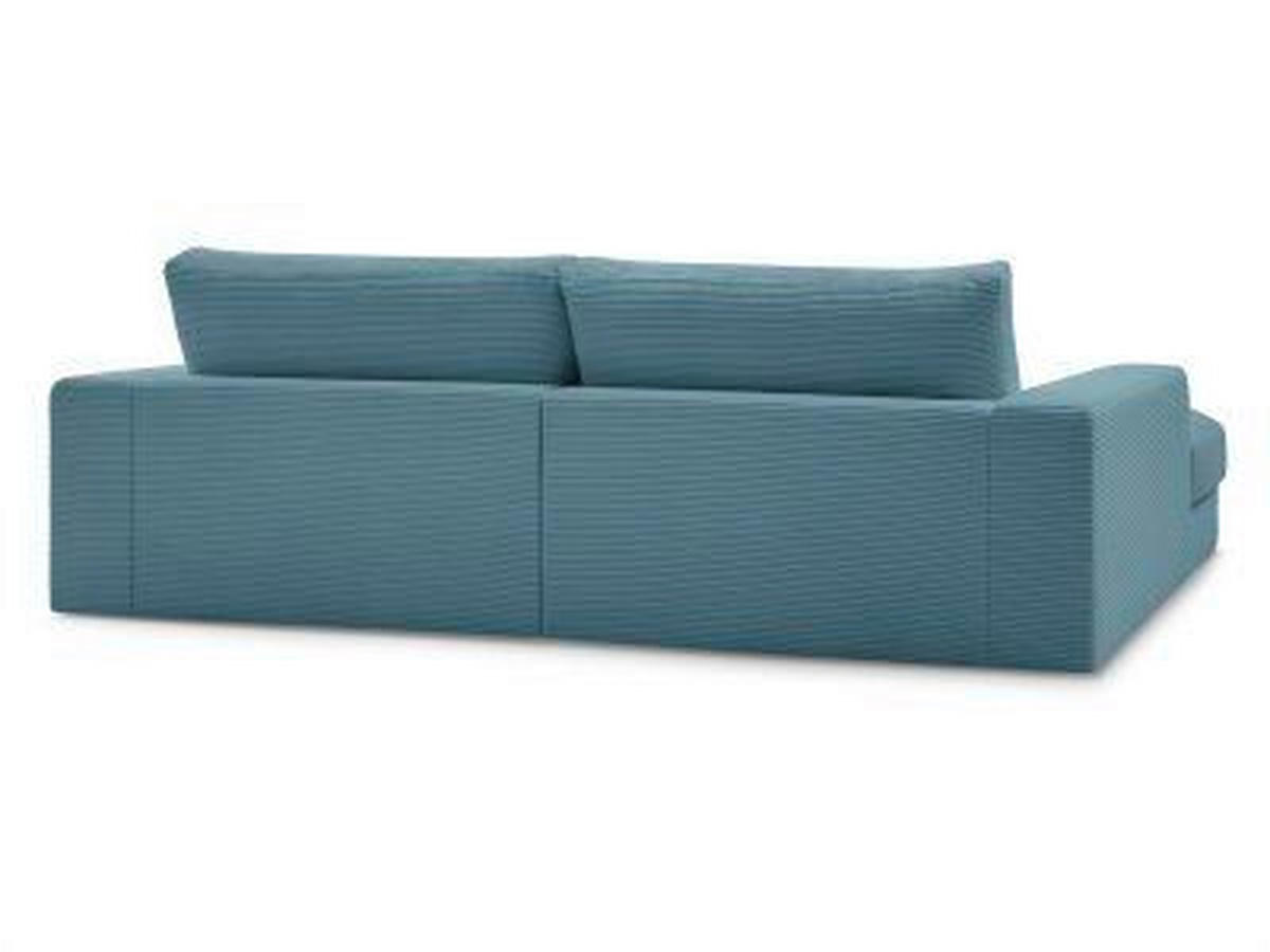 BIGSOFA LEONARD Cord Hellblau  - Schwarz/Hellblau, MODERN, Kunststoff/Textil (234/77/159cm)