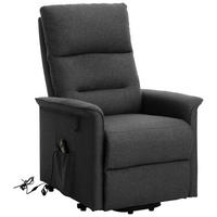 RECLINERFÅTÖLJ i mikrofiber grå  - svart/grå, Klassisk, metall/textil (74/109/89cm) - MID.YOU