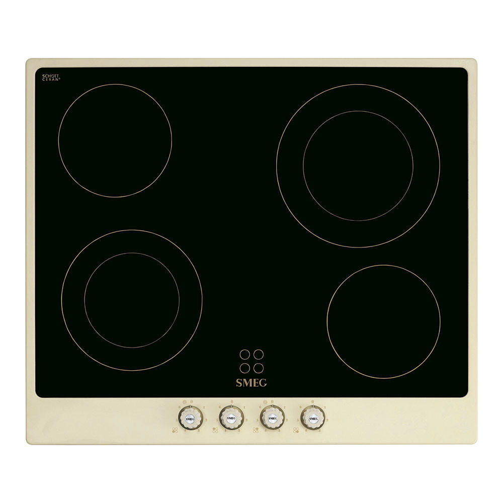 GLASKERAMIKKOCHFELD P864PO  - Messingfarben/Creme, Basics, Glas/Metall (59,6/51/51cm) - SMEG