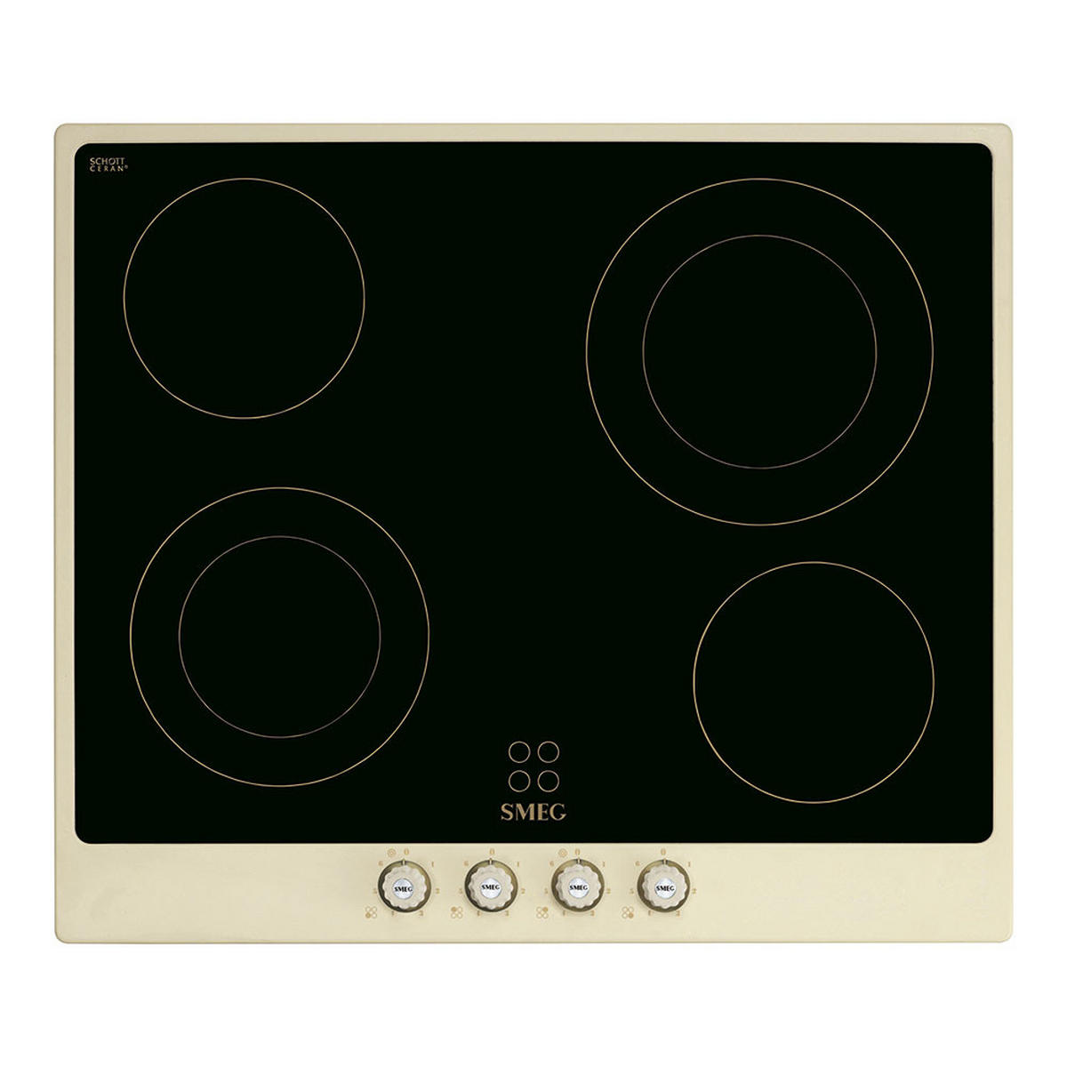 GLASKERAMIKKOCHFELD P864PO  - Messingfarben/Creme, Basics, Glas/Metall (59,6/51/51cm) - SMEG