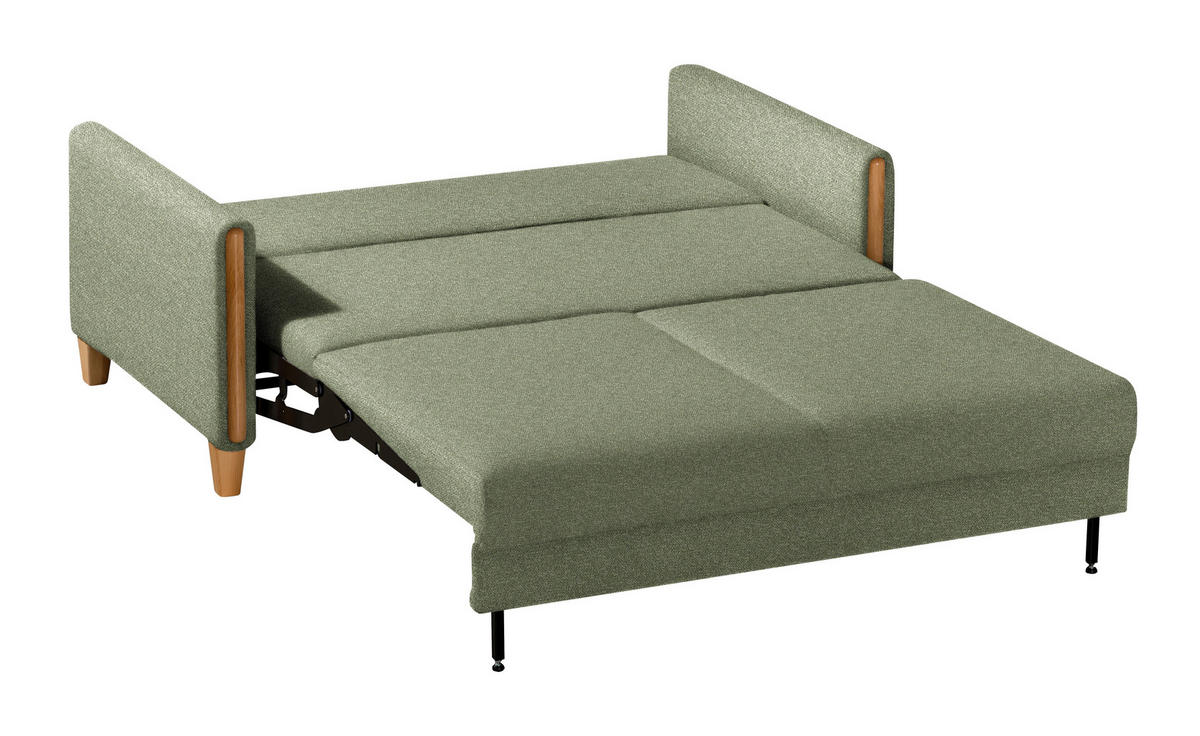 SCHLAFSOFA in Flachgewebe Grün, Buchefarben  - Buchefarben/Grün, Design, Holz/Textil (174/88/104cm) - Niels Andersson