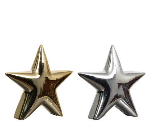 DEKOSTERN - Silberfarben/Goldfarben, LIFESTYLE, Keramik (2,90/9,70/9,30cm)