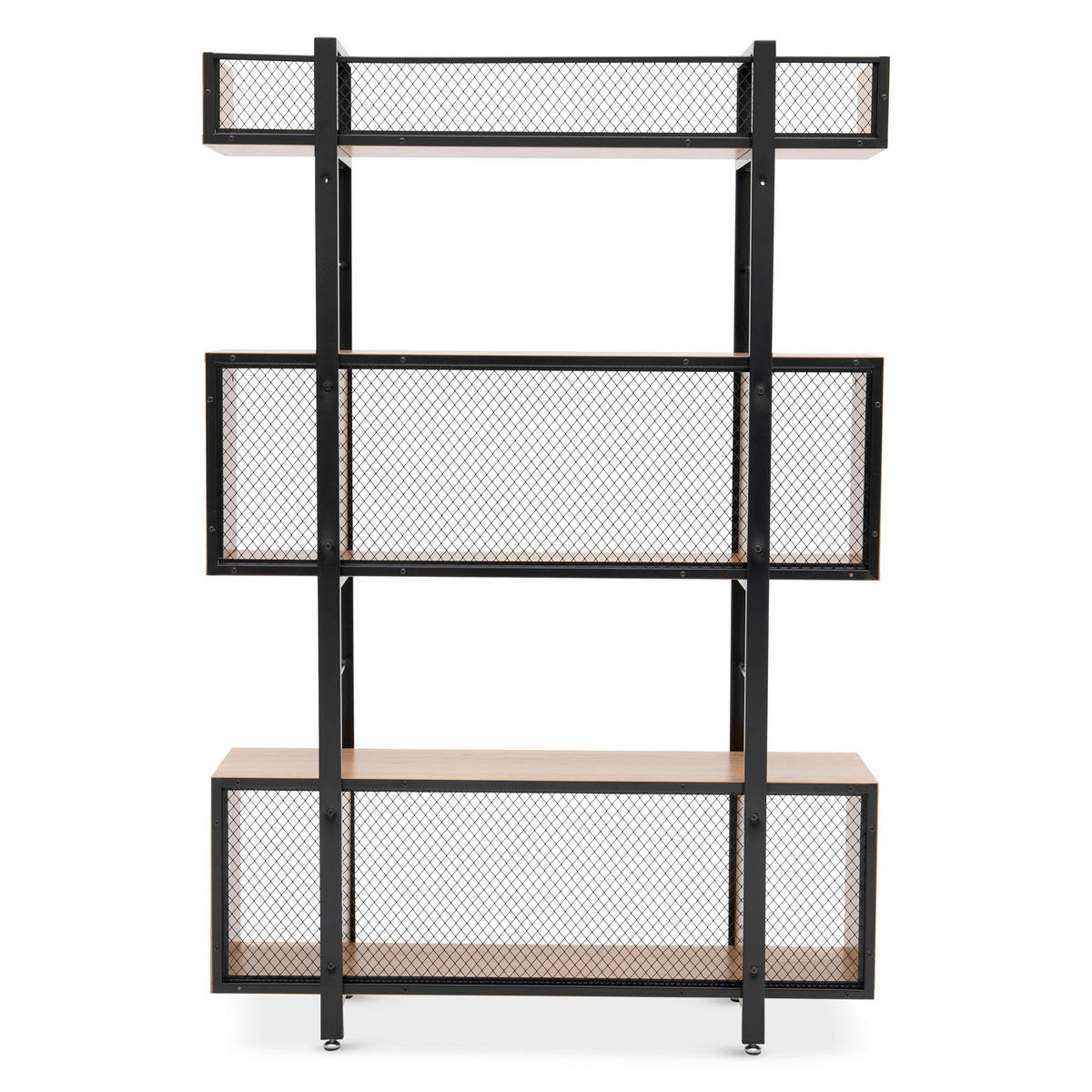 REGAL  120/180/30 cm Naturfarben, Schwarz  - Schwarz/Naturfarben, Design, Holzwerkstoff/Metall (120/180/30cm) - Livetastic