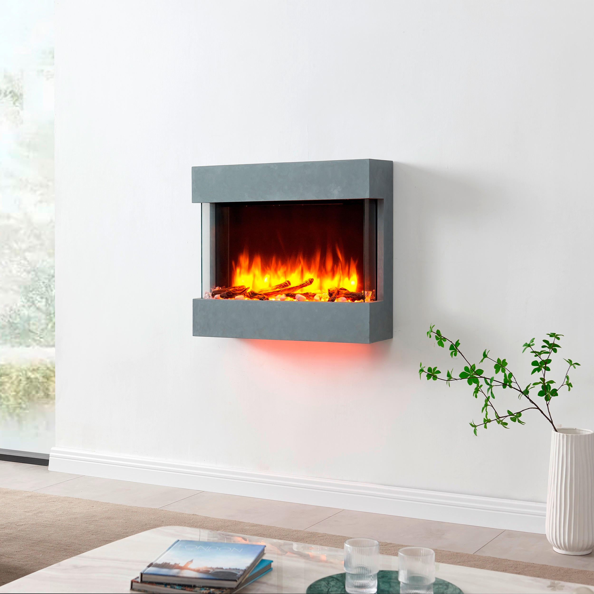 ELEKTROKAMIN - Grau, Basics, Holzwerkstoff/Metall (73/80/30cm)
