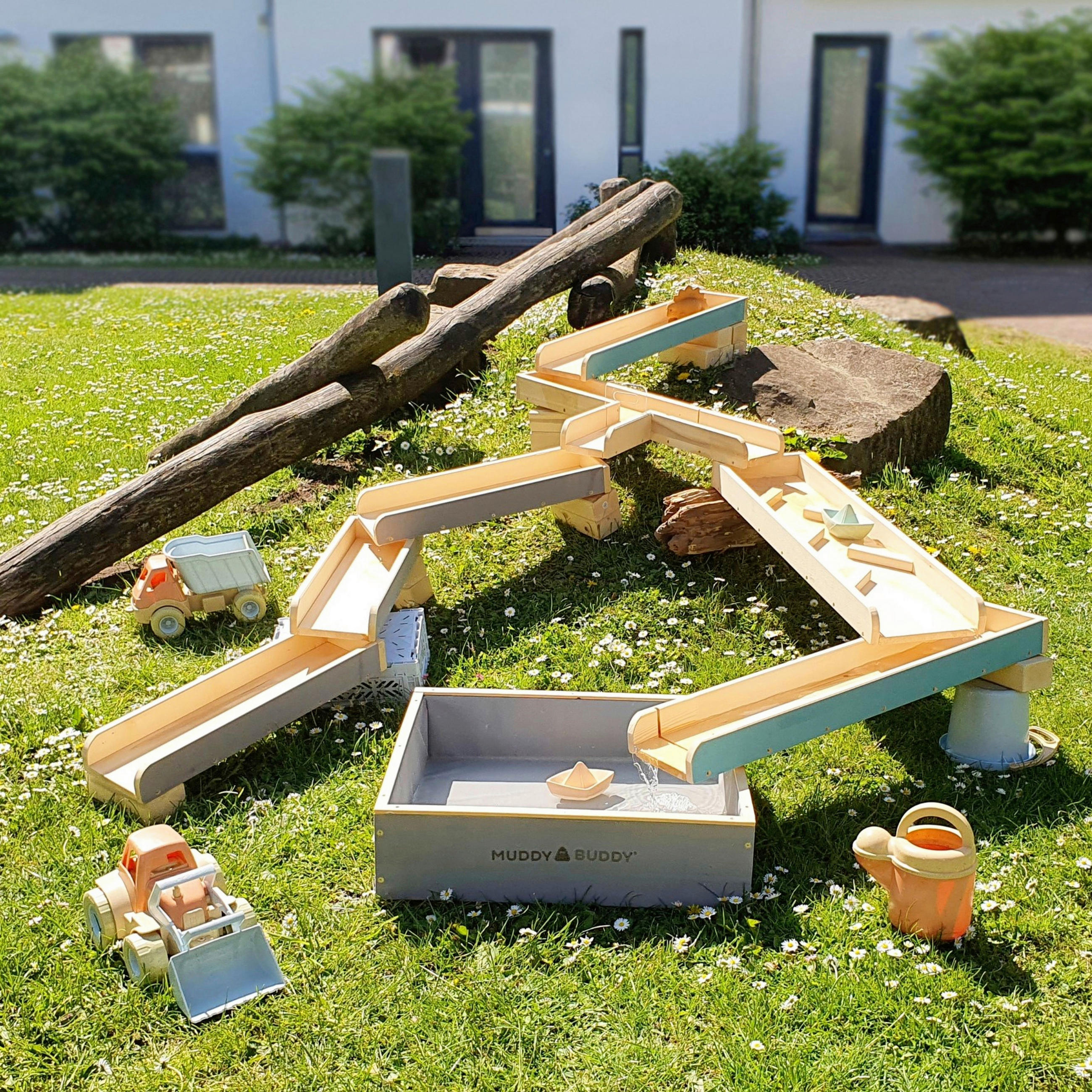 WASSERBAHN Petrol, Naturfarben, Grau  - Petrol/Naturfarben, Basics, Holz - MUDDY BUDDY