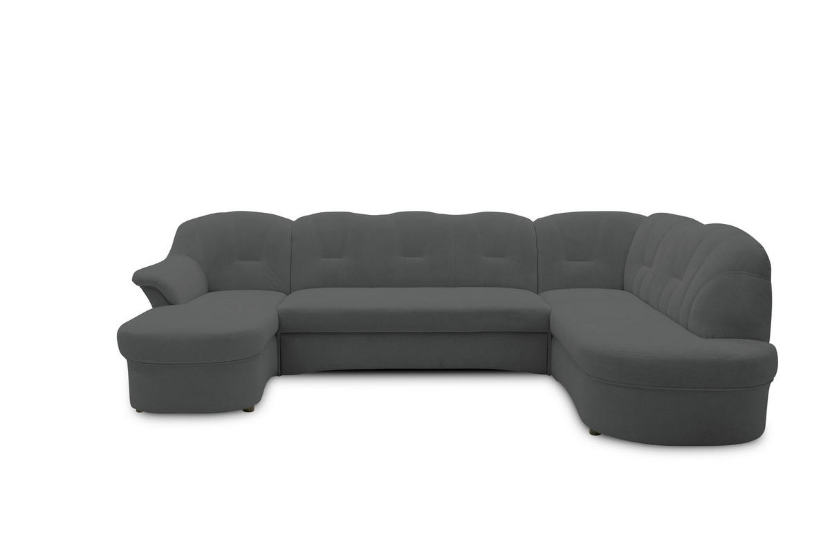 WOHNLANDSCHAFT FLORES FK Dunkelgrau Mikrofaser  - Dunkelgrau/Schwarz, KONVENTIONELL, Kunststoff/Textil (142/293/182cm) - MID.YOU