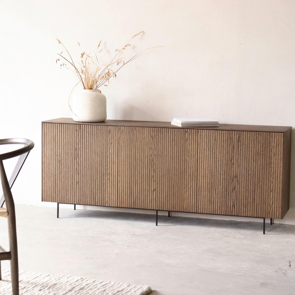 SIDEBOARD 178/70/38 cm  - svart/mörkbrun, Modern, metall/trä (178/70/38cm) - Niels Andersson