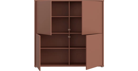 HIGHBOARD  124,5/121,5/34,9 cm  - Terracotta/Grau, MODERN, Holzwerkstoff/Kunststoff (124,5/121,5/34,9cm) - Carryhome