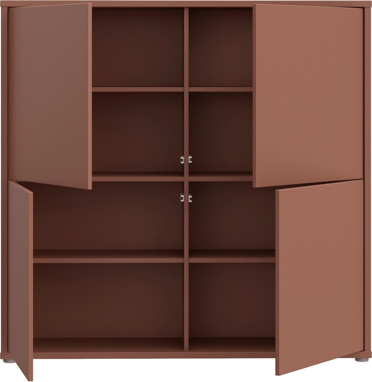 HIGHBOARD  124,5/121,5/34,9 cm  - Terracotta/Grau, MODERN, Holzwerkstoff/Kunststoff (124,5/121,5/34,9cm) - Carryhome