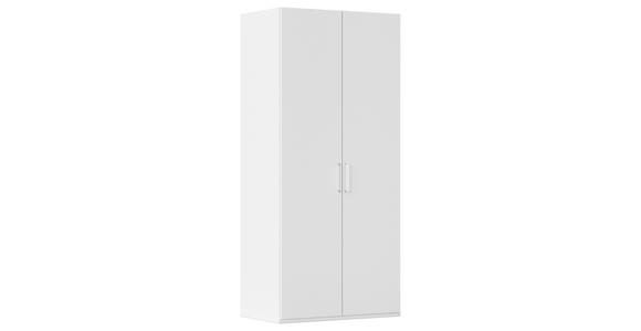 DREHTÜRENSCHRANK 101/223/60 cm 2-türig Weiß - Silberfarben/Weiß, Design, Holzwerkstoff/Kunststoff (101/223/60cm) - Novel