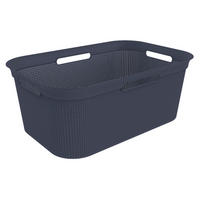 KÔŠ NA BIELIZEŇ, tmavomodrá - tmavomodrá, Konventionell, plast (59,6/39,6/23,2cm) - Rotho