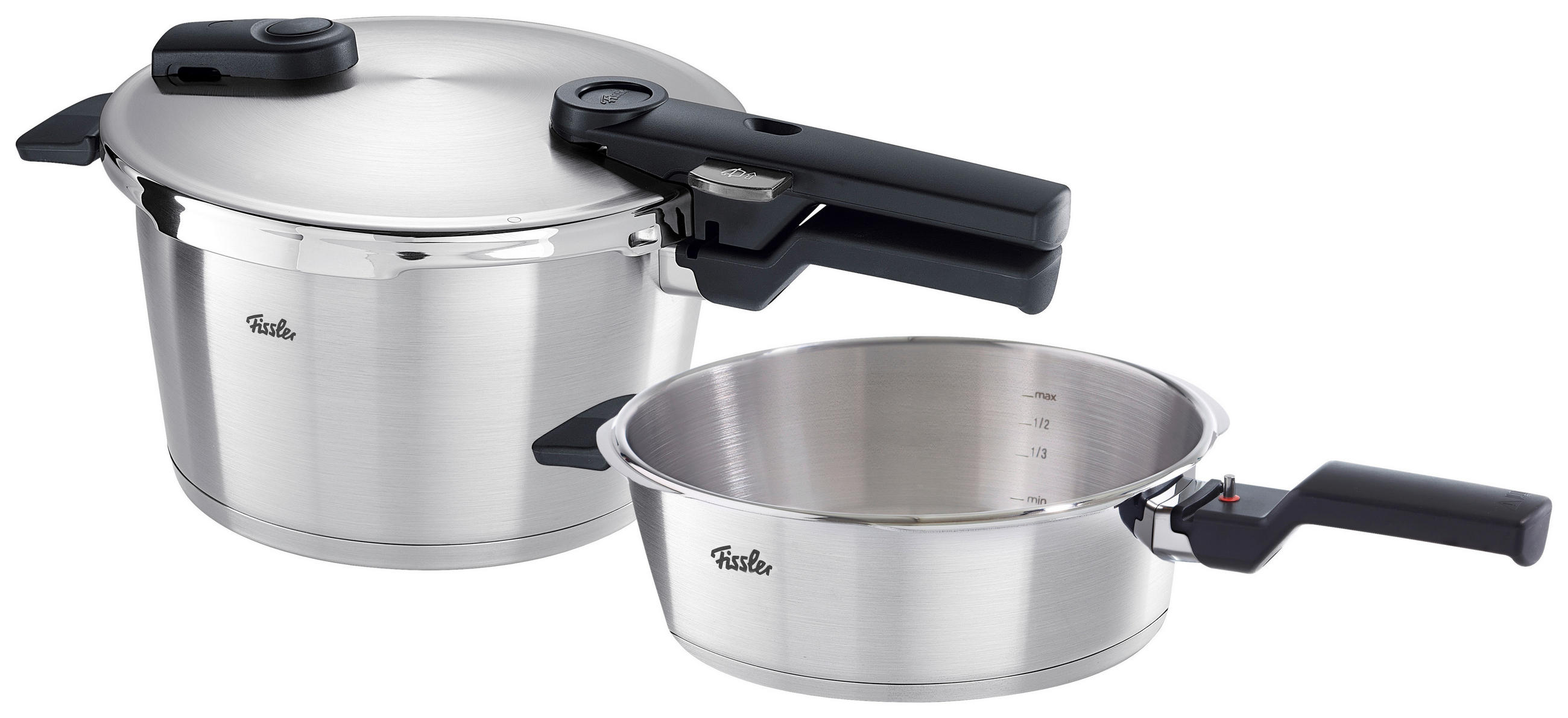 SCHNELLKOCHTOPFSET VITAQUICK 4,5 und 2,5 L  - Silberfarben, Basics, Metall (22cm) - Fissler