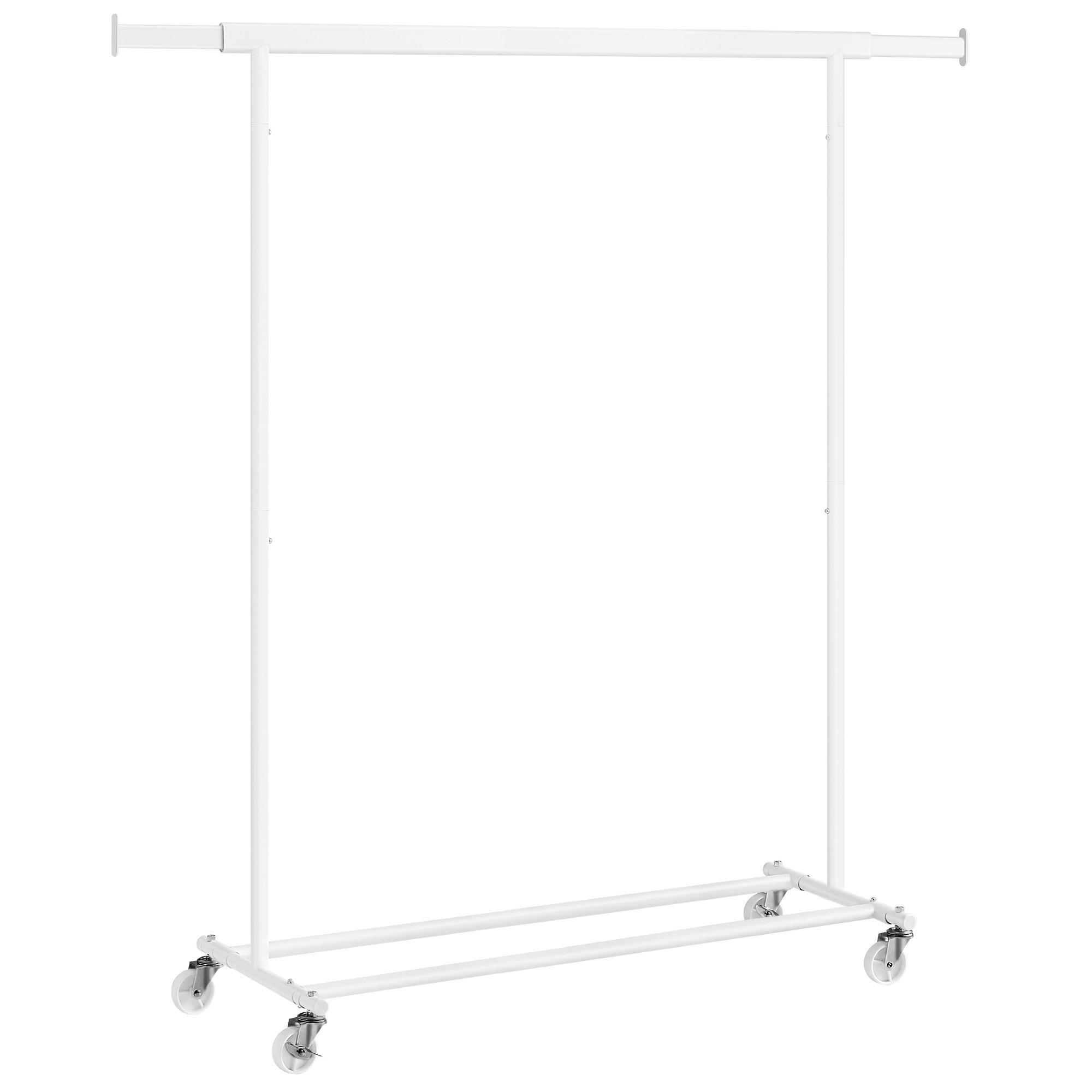 POJAZDNÝ STOJAN NA ODEVY - farba ušľachtilej ocele, Basics, kov/plast (45/161/92-132cm)