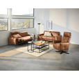 2,5-SITZER in Leder Cognac  - Cognac/Schwarz, Design, Leder/Metall (200/102/92cm) - Johann Jakob
