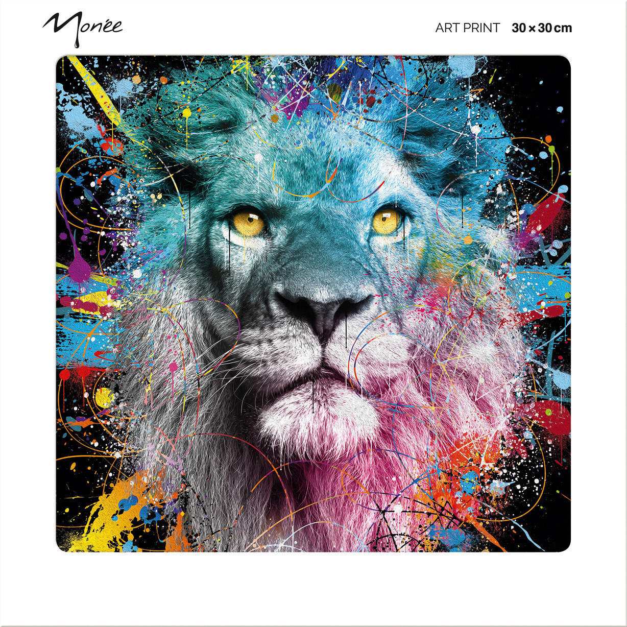 KUNSTDRUCK Tiere Lion Color  - Multicolor, Basics, Papier (30/30cm) - Monee