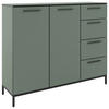 SIDEBOARD Soul  in 135/111/40 cm  - Schilfgrün/Schwarz, MODERN, Holzwerkstoff/Metall (135/111/40cm)