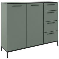 SIDEBOARD Soul  in 135/111/40 cm  - Schilfgrün/Schwarz, MODERN, Holzwerkstoff/Metall (135/111/40cm)