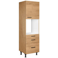 GERÄTEUMBAUSCHRANK 60/216,6/58 cm  in Eichefarben  - Eichefarben/Schwarz, MODERN, Holzwerkstoff/Metall (60/216,6/58cm) - Nobilia