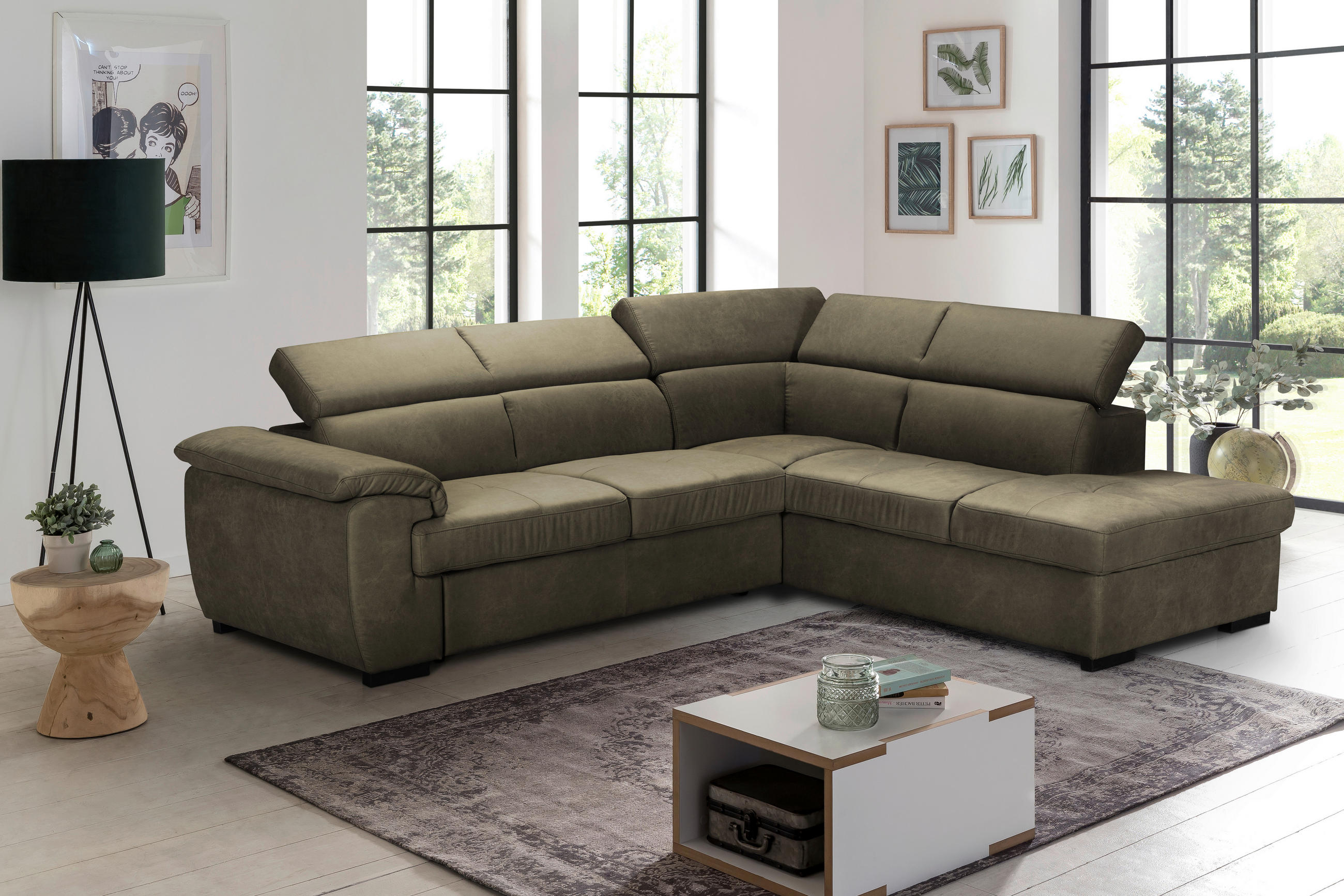 SEDEŽNA GARNITURA, mikrovlakna - Design, tekstil (258/219cm) - Stylife