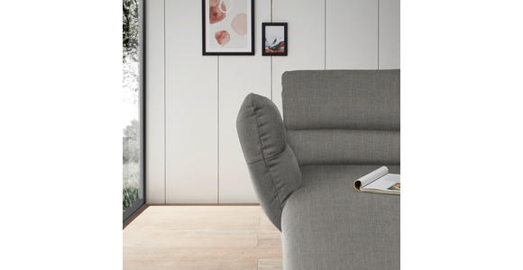 ECKSOFA Hellgrau Flachgewebe  - Hellgrau/Schwarz, Design, Textil/Metall (176-217/279-327cm) - Dieter Knoll