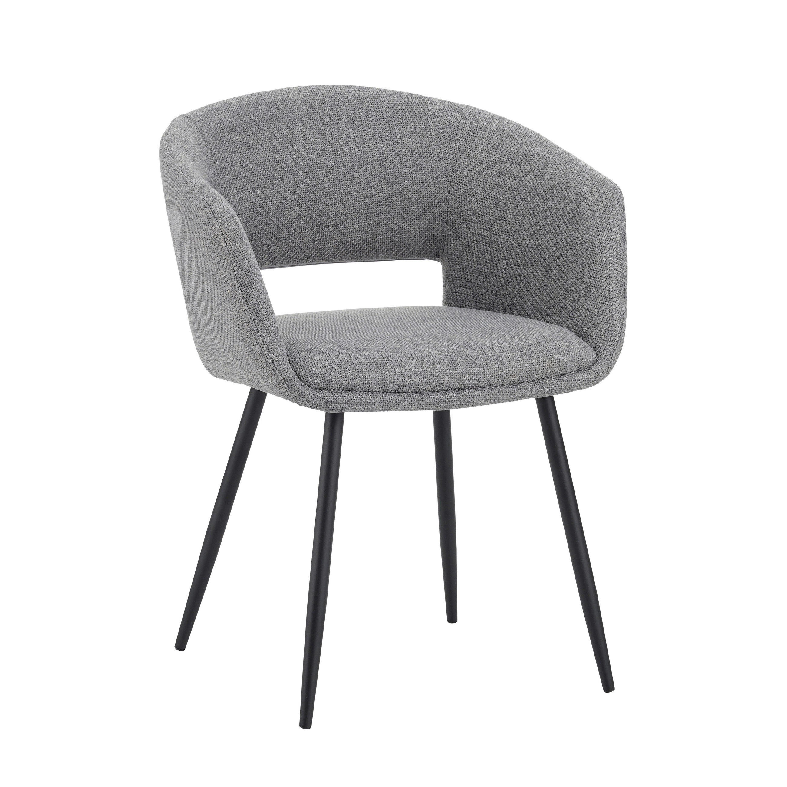 ARMLEHNSTUHL   Webstoff  Grau  - Schwarz/Grau, MODERN, Textil/Metall (59/78/55cm) - MID.YOU