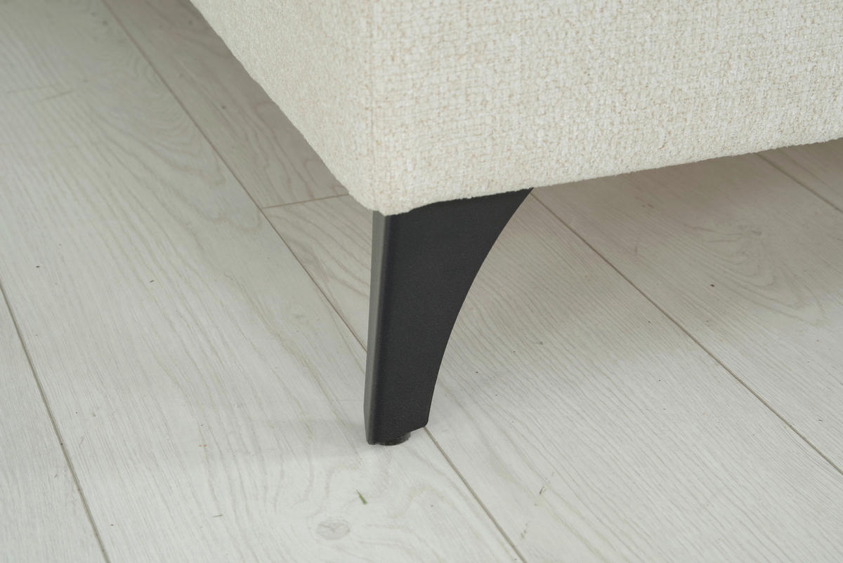 WOHNLANDSCHAFT Beige Chenille  - Beige/Schwarz, KONVENTIONELL, Textil/Metall (160/340/188cm) - Xora