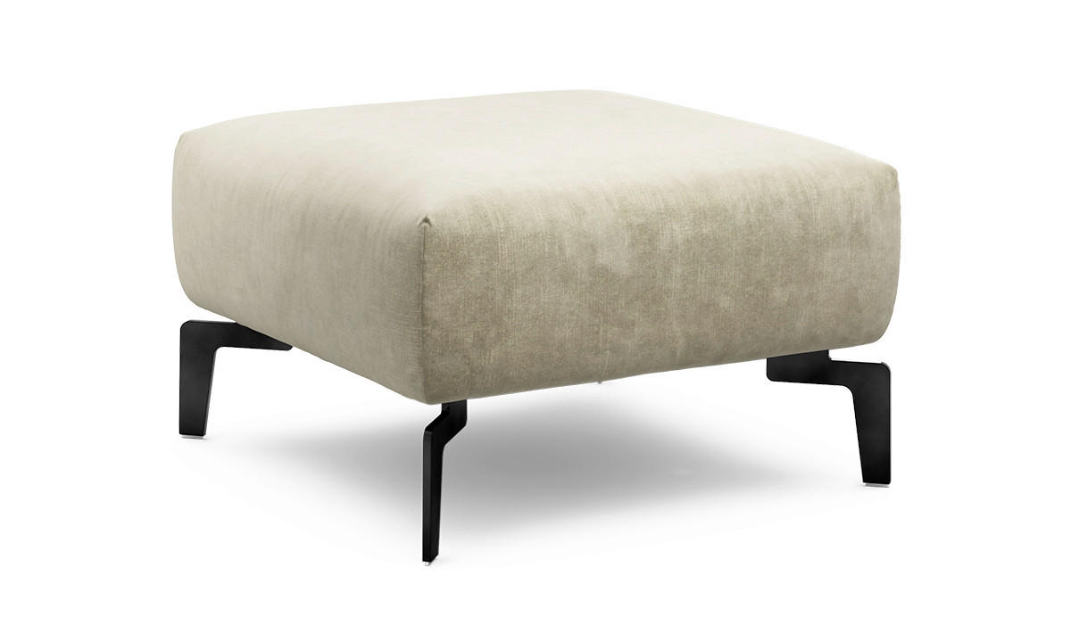 HOCKER Samt Naturfarben  - Schwarz/Naturfarben, Design, Textil/Metall (70/70/46cm) - SENSOO