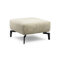 HOCKER Samt Naturfarben  - Schwarz/Naturfarben, Design, Textil/Metall (70/70/46cm) - SENSOO